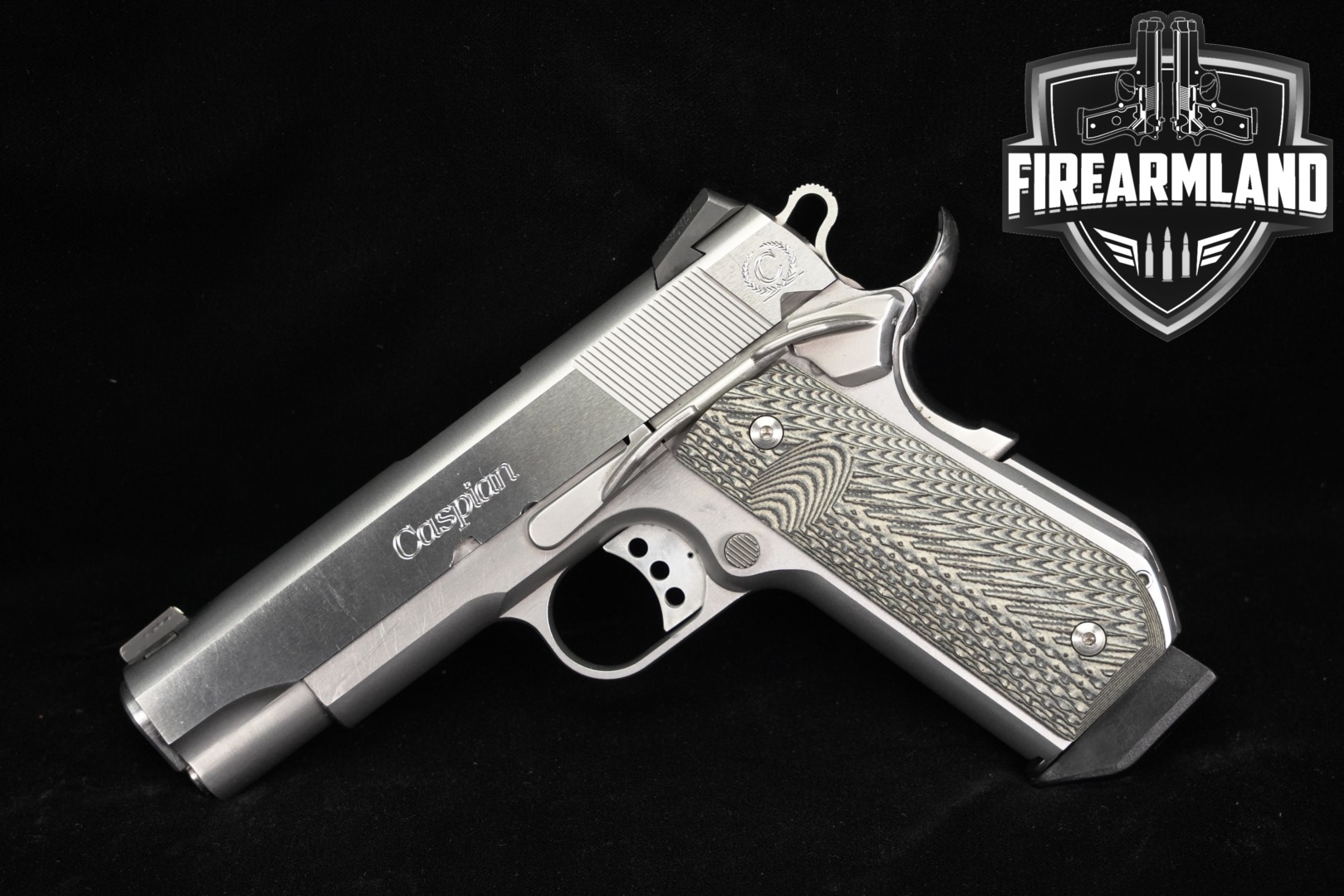 Caspian 1911 Commander .45 ACP Stainless in Excellent Condition Thumbnail