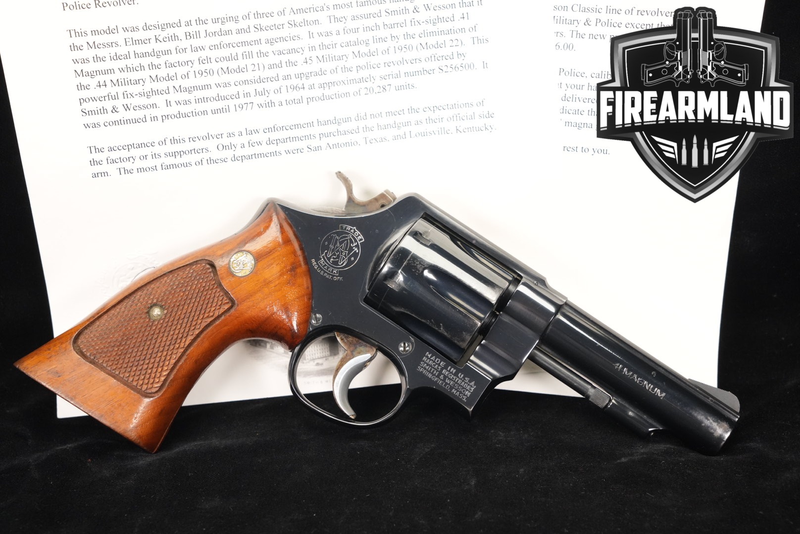 1976 Smith & Wesson (S&W) Model 58 Military & Police .41 Rem. Mag. High-Polish Blue in Good Condition Thumbnail