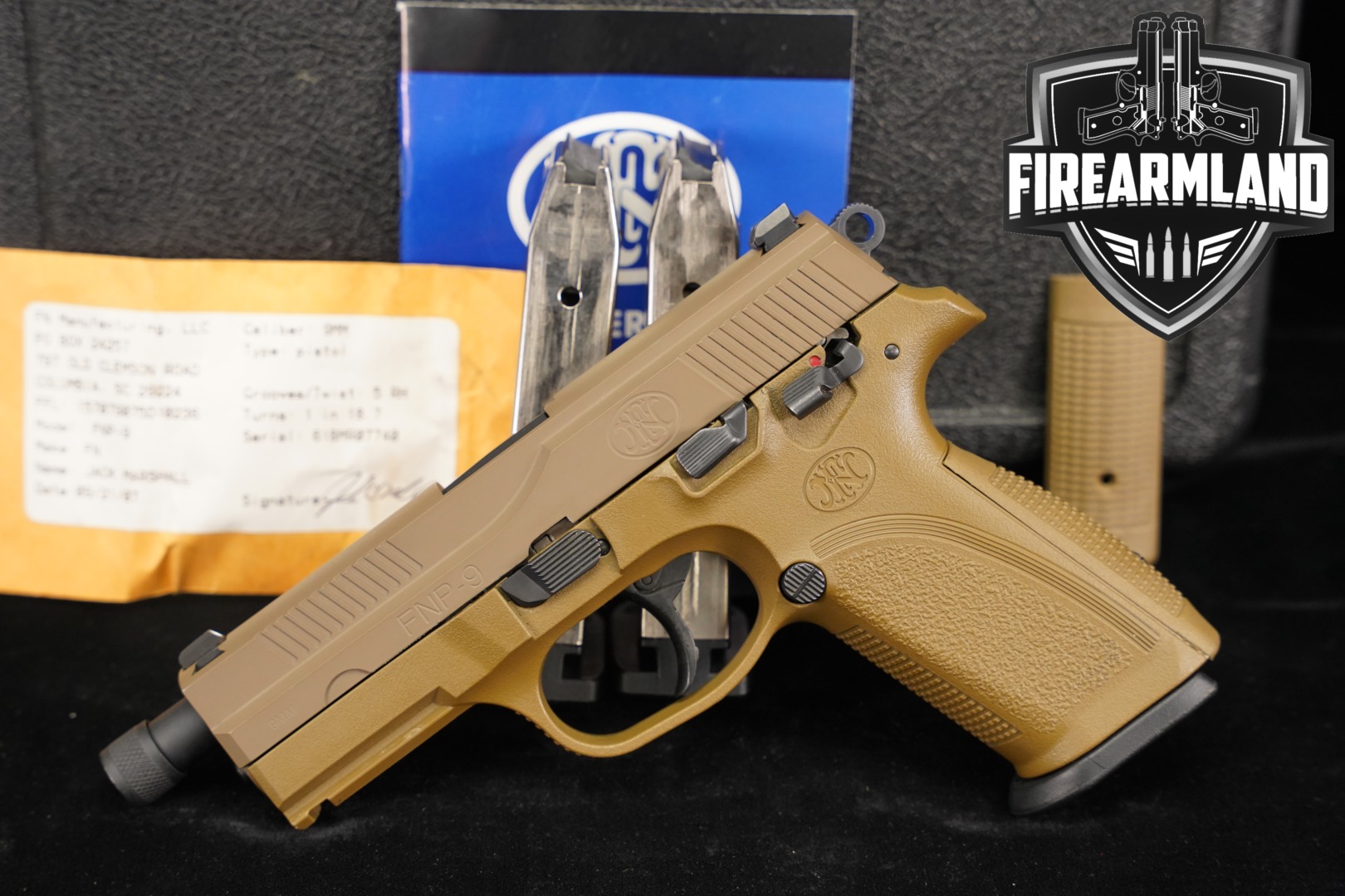 FN Herstal (FNH) FNP-9 USG 9mm Luger FDE in Excellent Condition Thumbnail