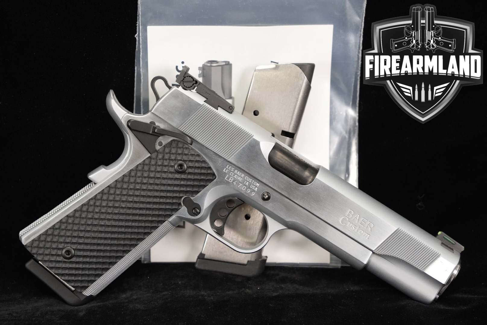 Les Baer Custom HEMI 572 45 ACP 1911 5" Hard Chrome +2 MAGS & ORIG BOX-img-0