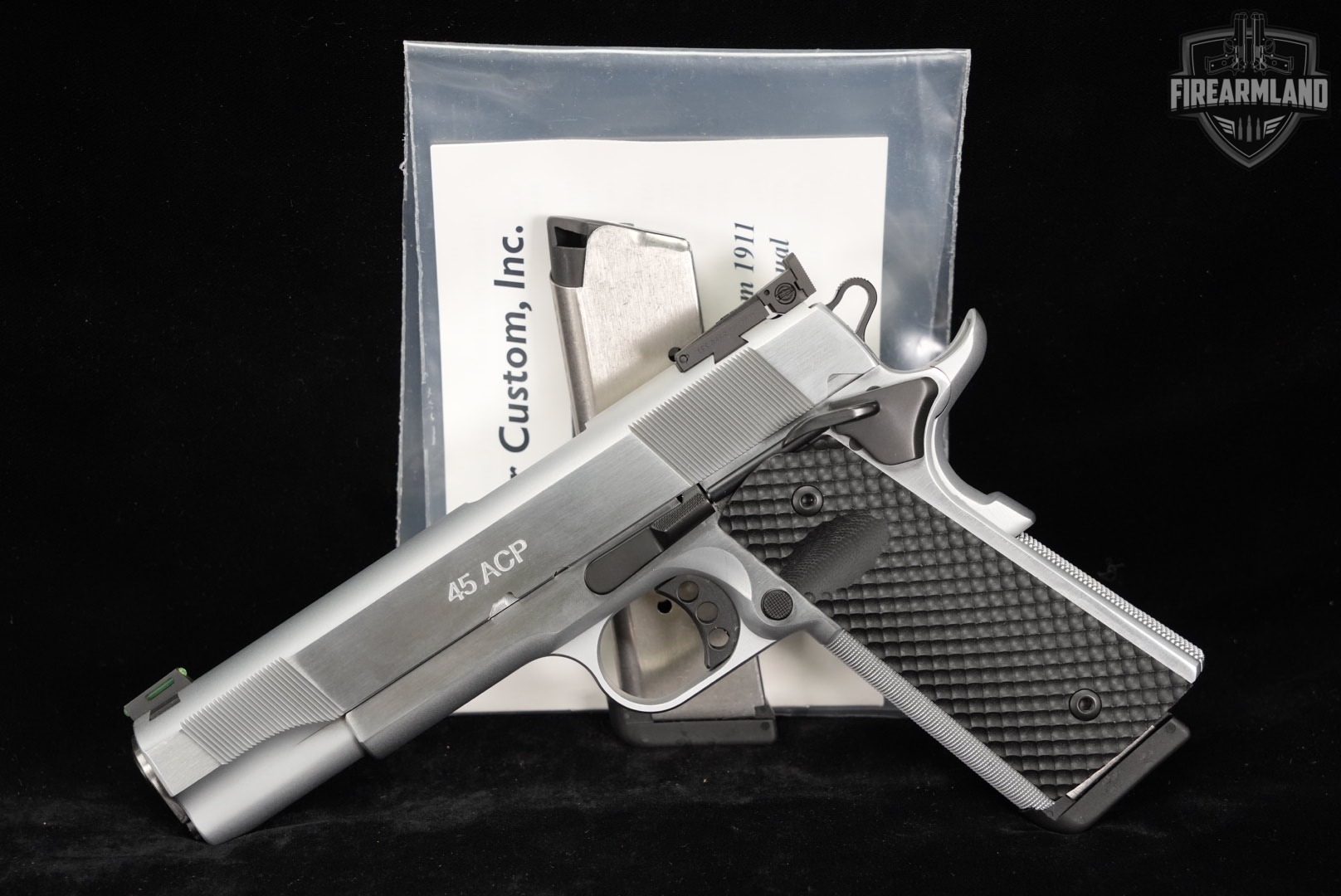 Les Baer Custom HEMI 572 45 ACP 1911 5" Hard Chrome +2 MAGS & ORIG BOX-img-2