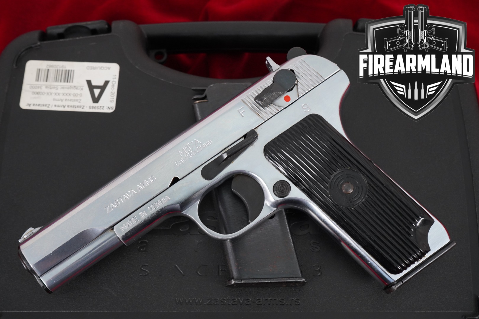 Zastava Arms M57A 7.62X25mm Tokarev Nickel M57-A TT-33 TT33 +2 MAGS, CASE-img-0