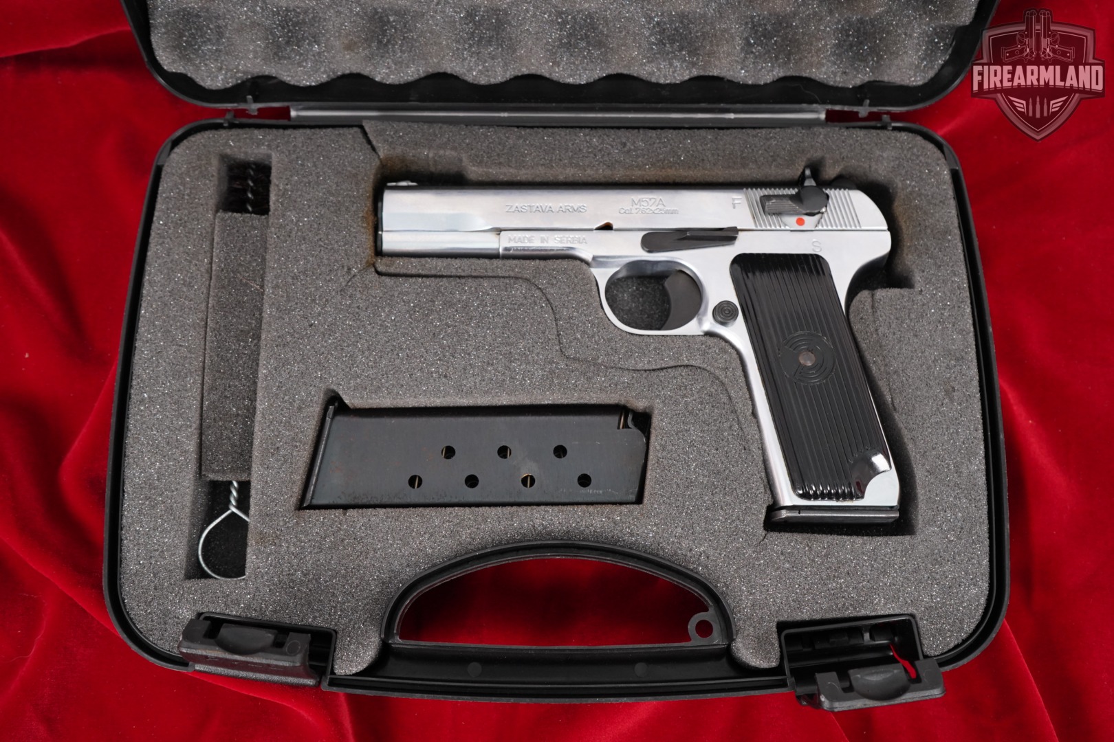 Zastava Arms M57A 7.62X25mm Tokarev Nickel M57-A TT-33 TT33 +2 MAGS, CASE-img-13