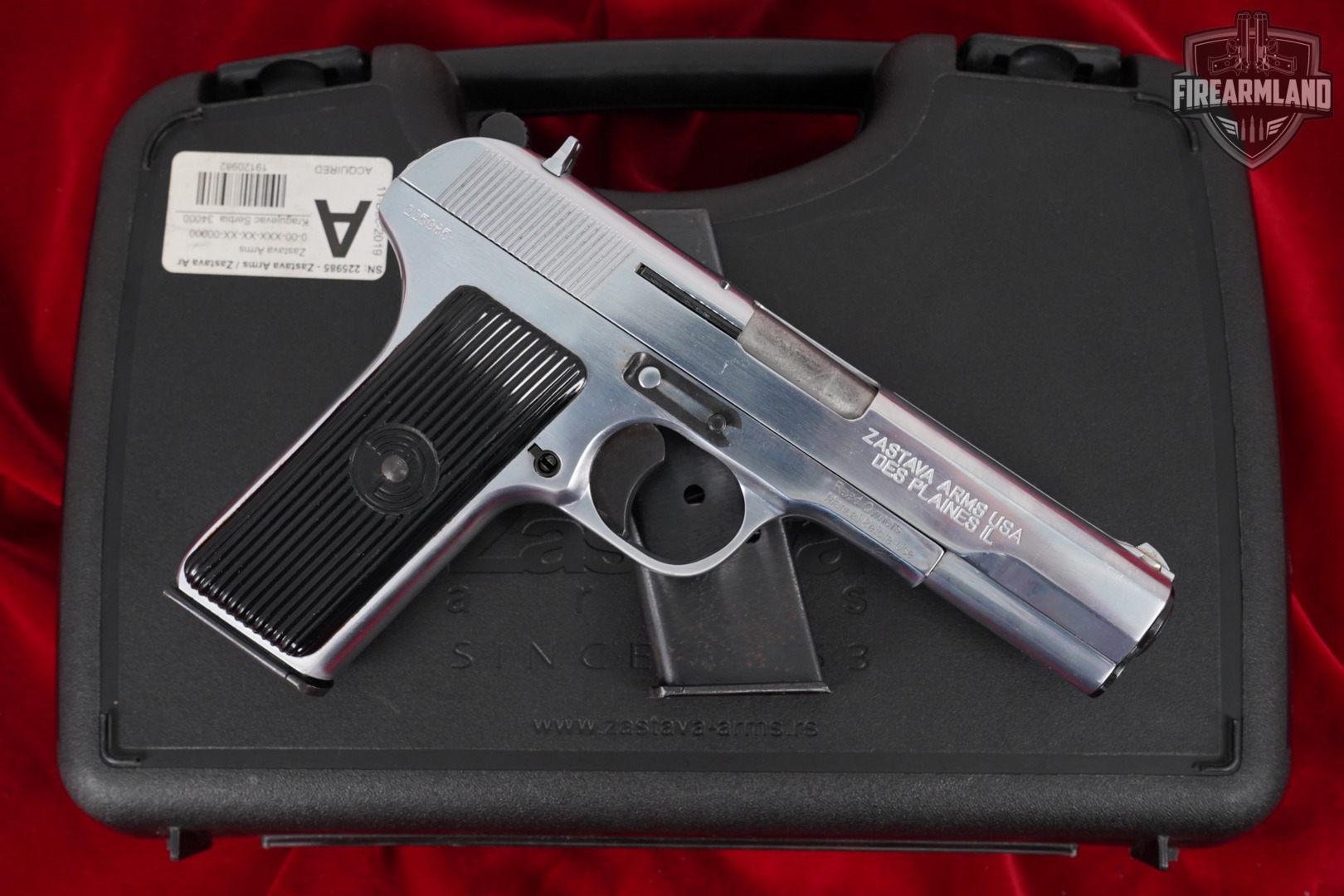 Zastava Arms M57A 7.62X25mm Tokarev Nickel M57-A TT-33 TT33 +2 MAGS, CASE-img-2