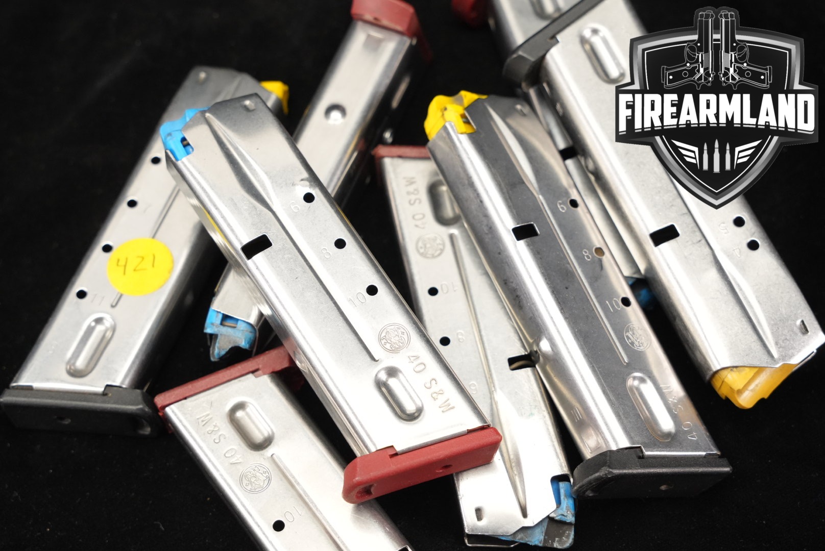 Smith & Wesson (S&W) EIGHT (8) Model 4006 11 Round Accu-Guide Magazines .40 S&W in Very Good Condition Thumbnail