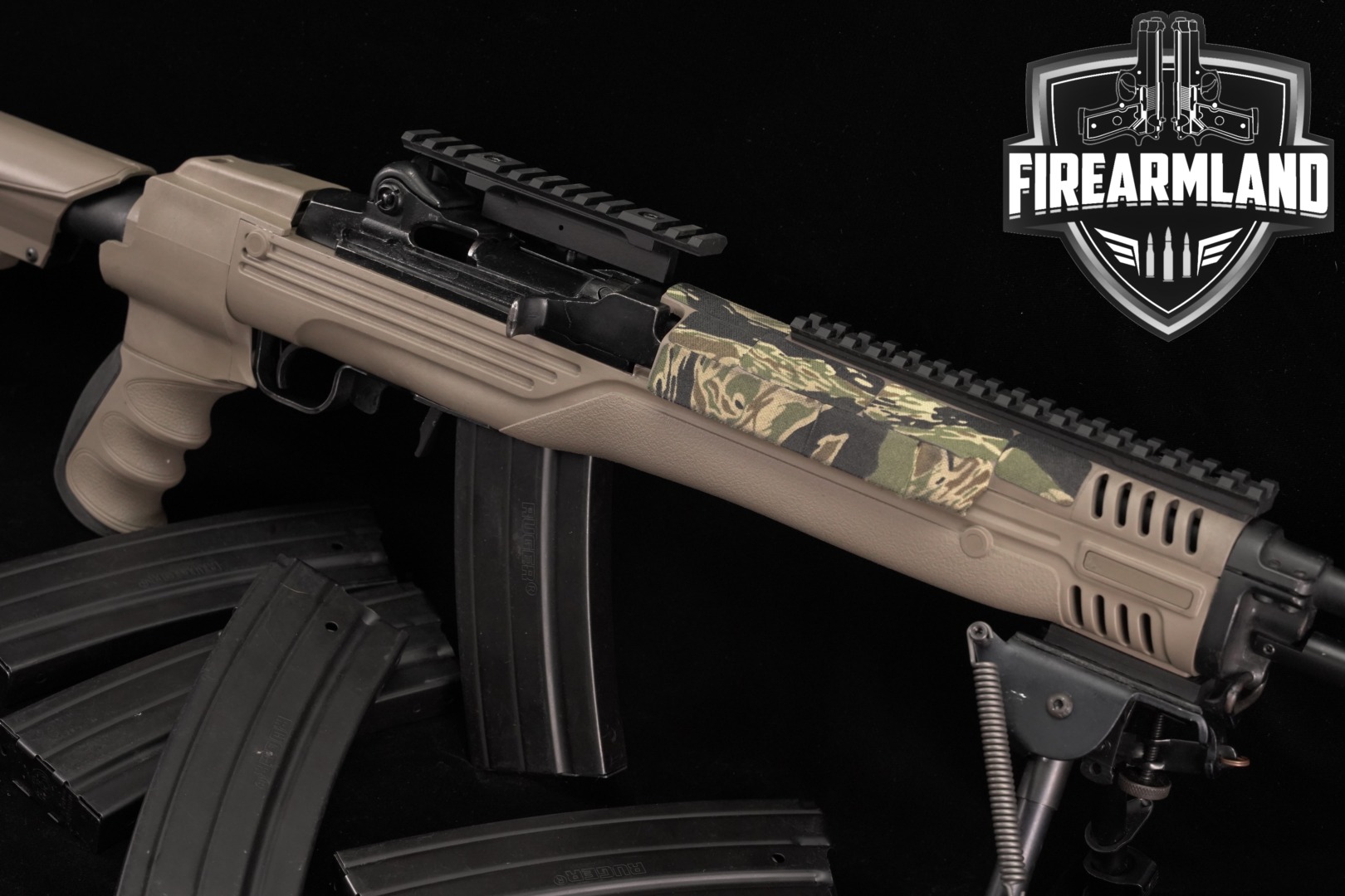 1998 Ruger Mini-14 186-Series; LE / GOVT 18" Tan Mini14 ATI CHASSIS +BIPOD-img-0