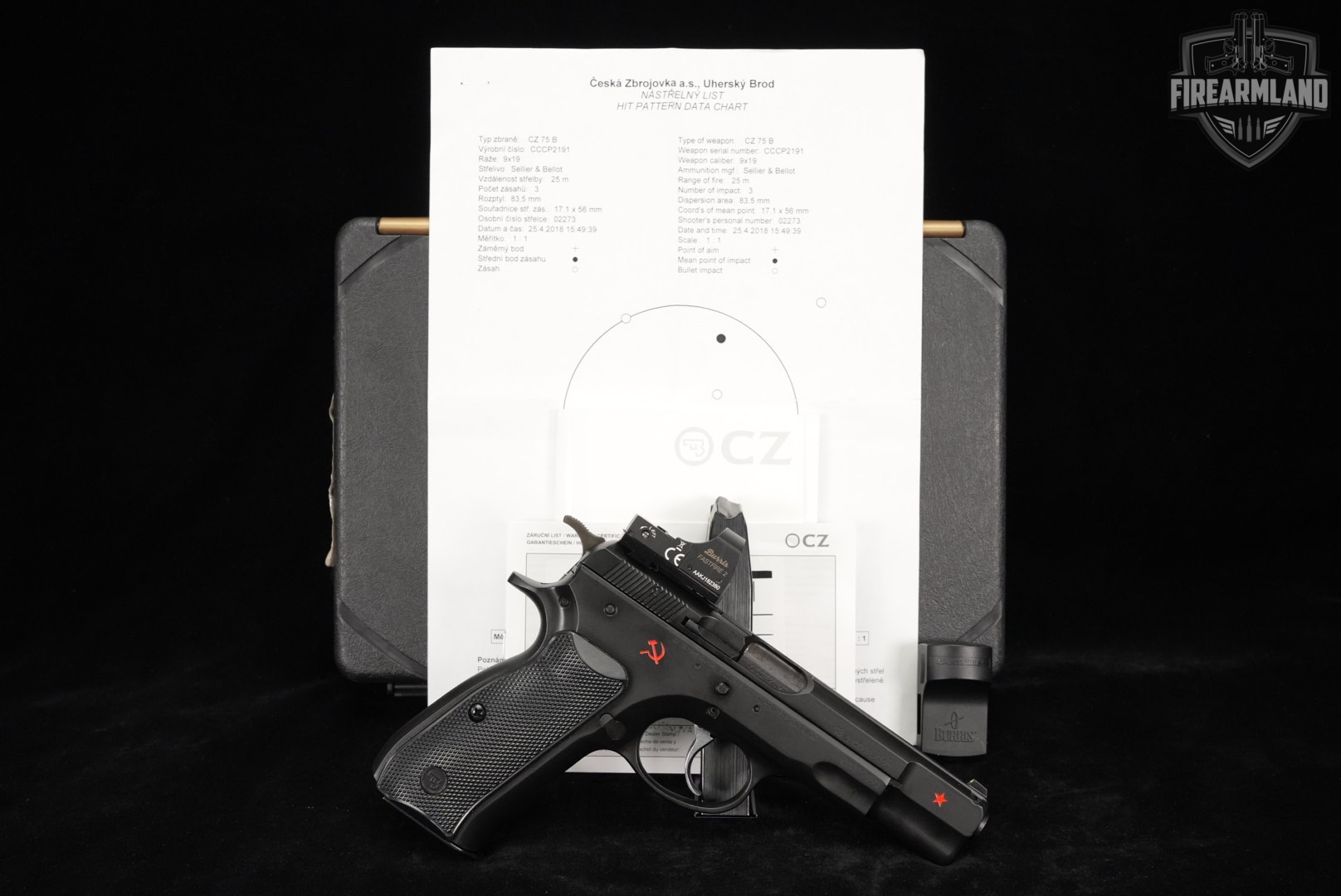 LIMITED CZ 75 B COLD WAR Commemorative CZ75 +2 MAGS, OG CASE, BURRIS OPTICS-img-2