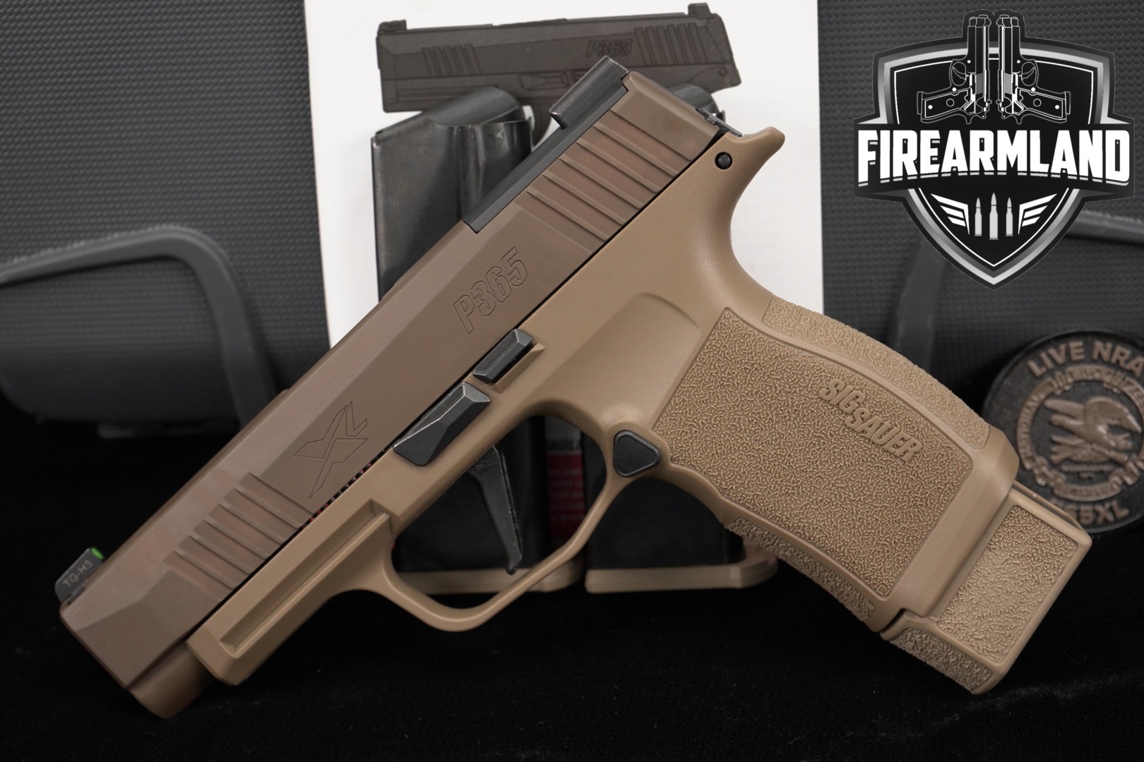 Sig Sauer P365 XL NRA 2019 Edition; Lipsey's Exclusive; XSeries 9mm Luger Coyote Tan in Very Good Condition Thumbnail