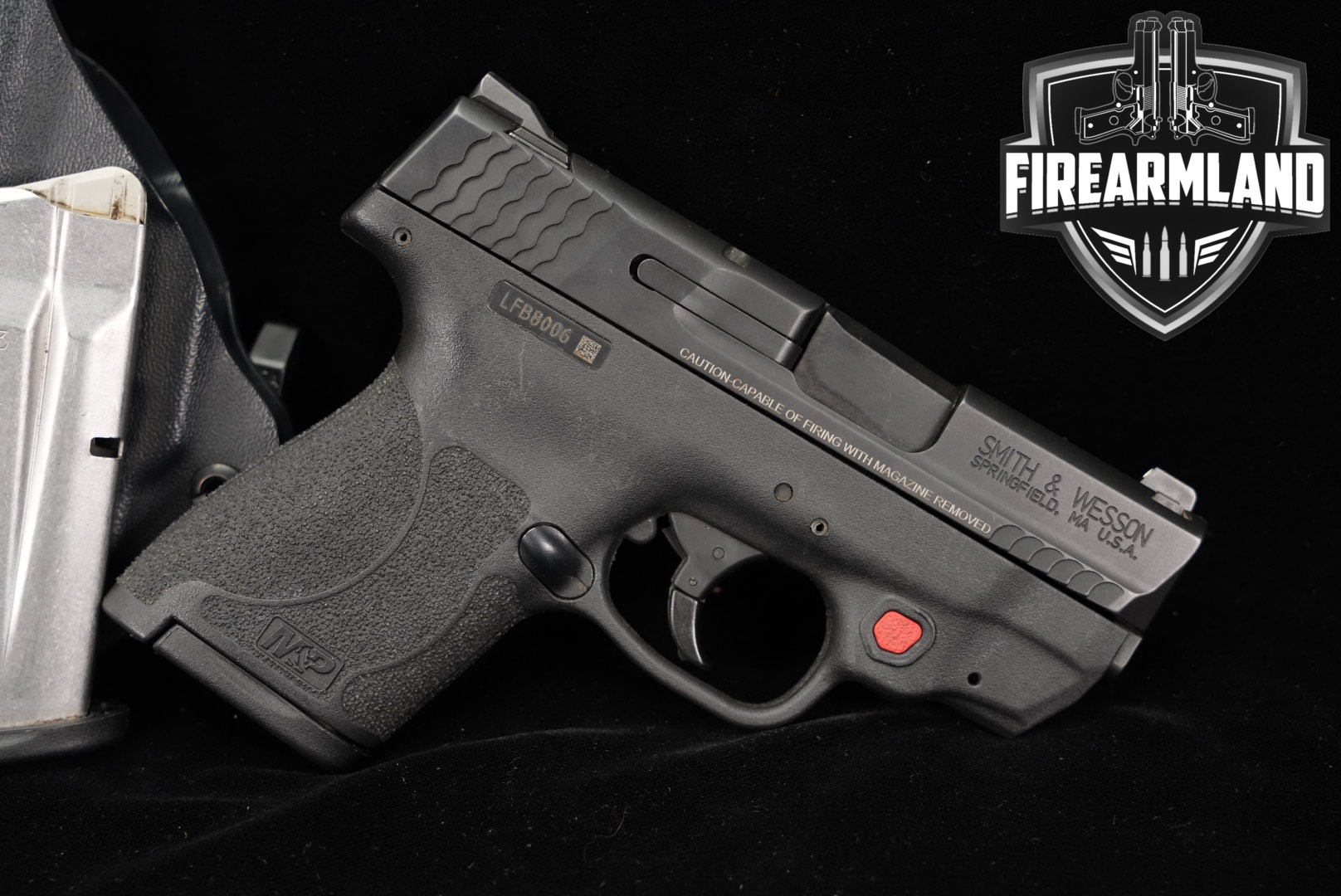 Smith & Wesson (S&W) M&P9 Shield M2.0, Crimson Trace Equipped 9mm Luger Black in Good Condition Thumbnail