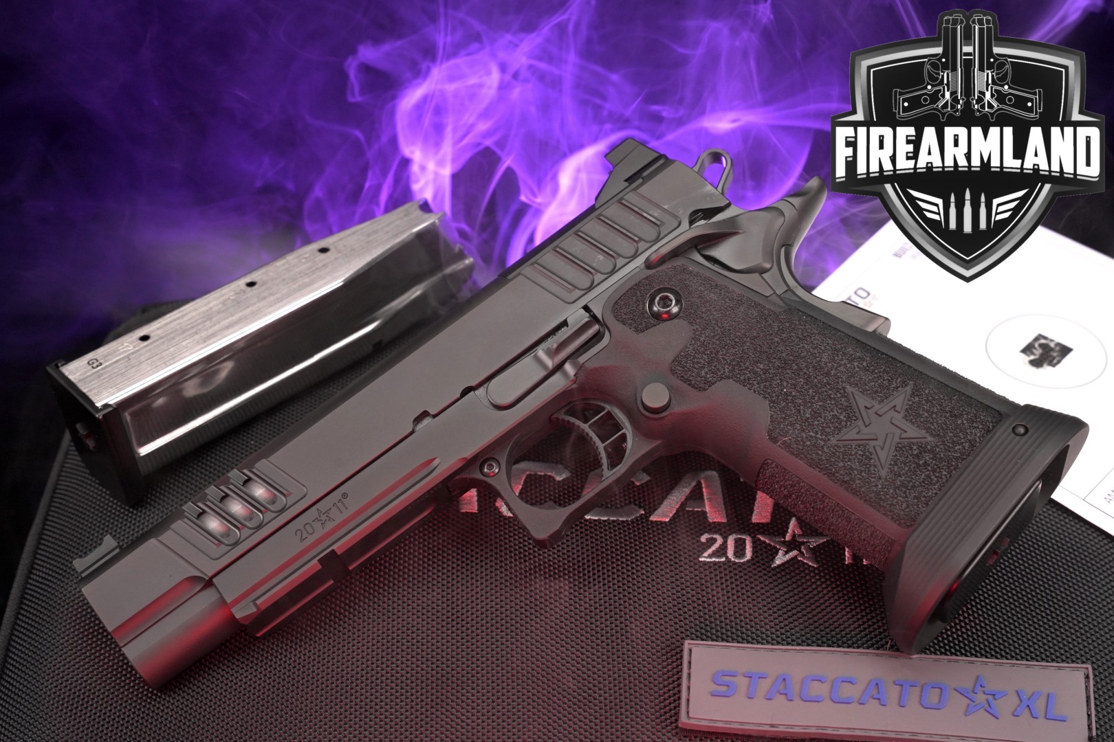 Staccato XL 9mm 5.4" Black & Gray STI 1911 2011 +2 MAGS & ORIG CASE-img-0