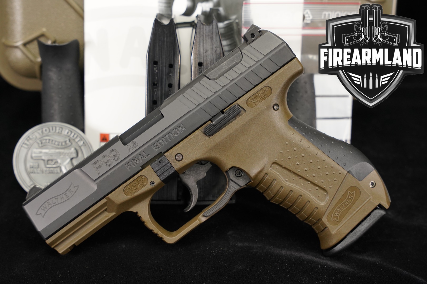 Walther P99 AS Final Edition 9mm Luger Two-Tone Black & OD Green in Excellent Condition Thumbnail