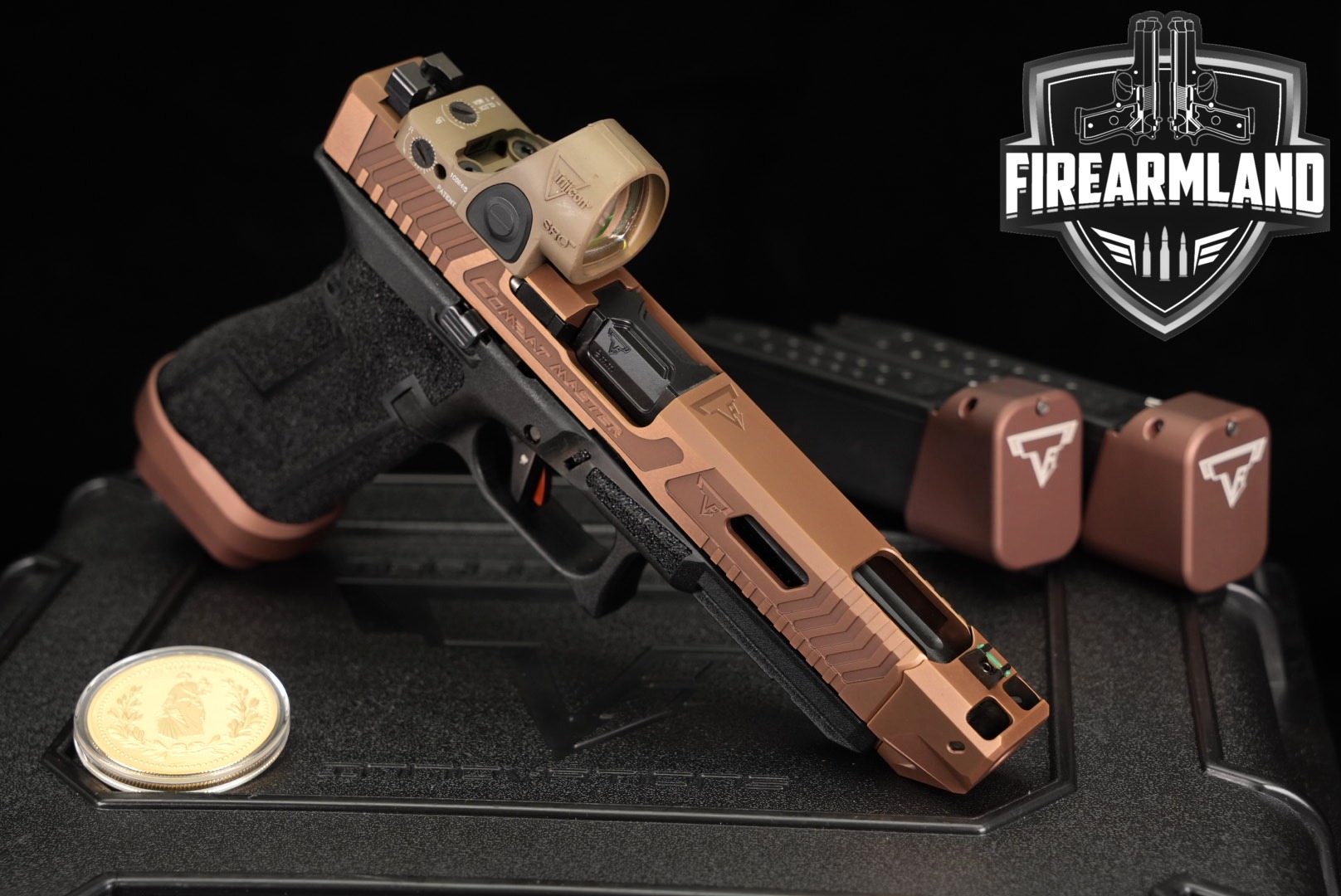 Taran Tactical (TTI) Glock 17 Gen5 Combat Master 9mm Luger Bronze in Excellent Condition Thumbnail