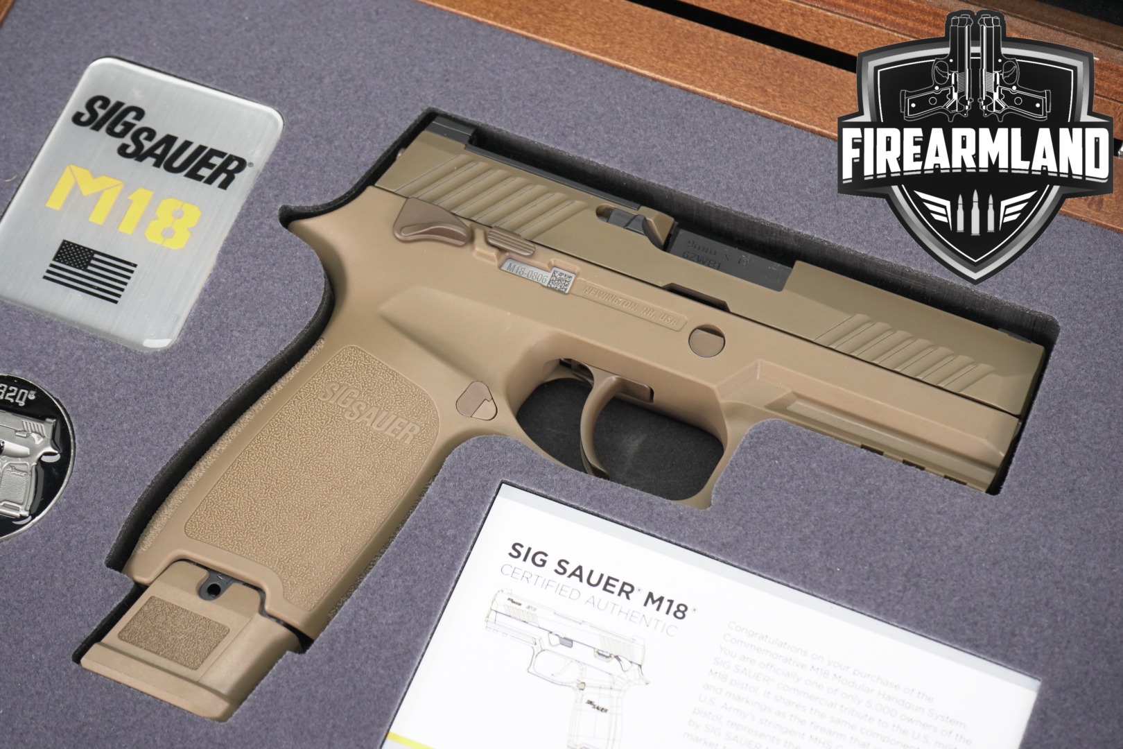 Sig Sauer M18 Commemorative 9mm Luger Coyote Tan in Very Good Condition Thumbnail