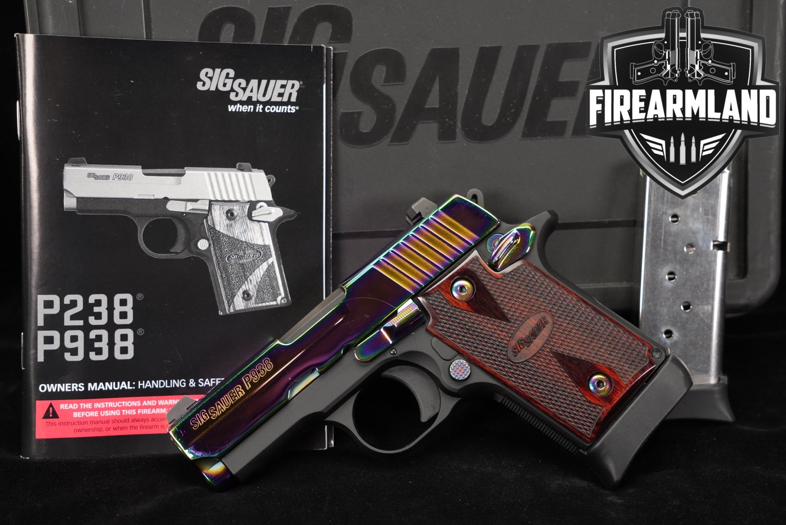 Sig Sauer P938 Rainbow Titanium 9mm Luger Titanium Rainbow in Very Good Condition Thumbnail