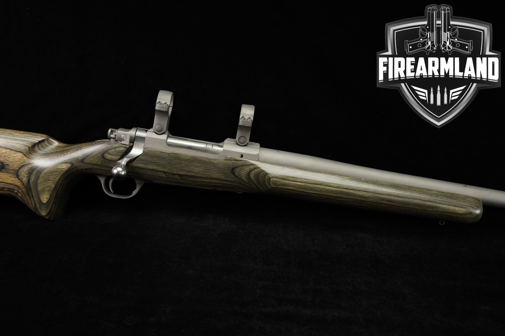 2016 Sturm Ruger M77 Hawkeye Target 6.5 Creedmoor Stainless & Gray/Green Laminate in Good Condition Thumbnail