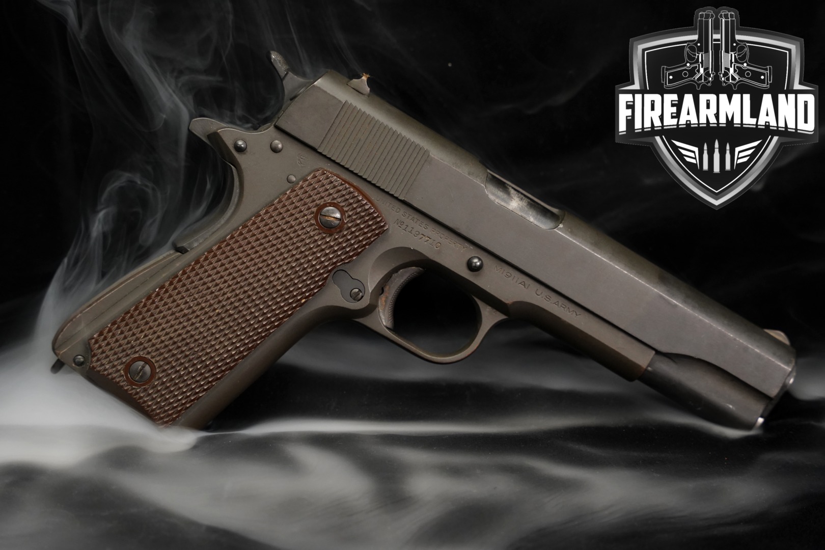 1943 Colt M1911A1 U.S. Army; United States Property; GHD Inspected .45 ACP Parkerized Gray in Good Condition Thumbnail