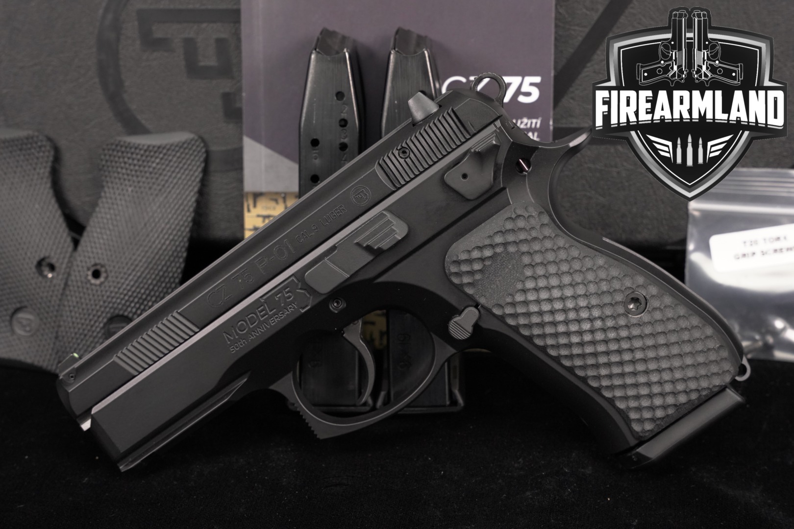2025 CZ CZ 75 P-01 50th Anniversary Elite 9mm Luger Black in Excellent Condition Thumbnail