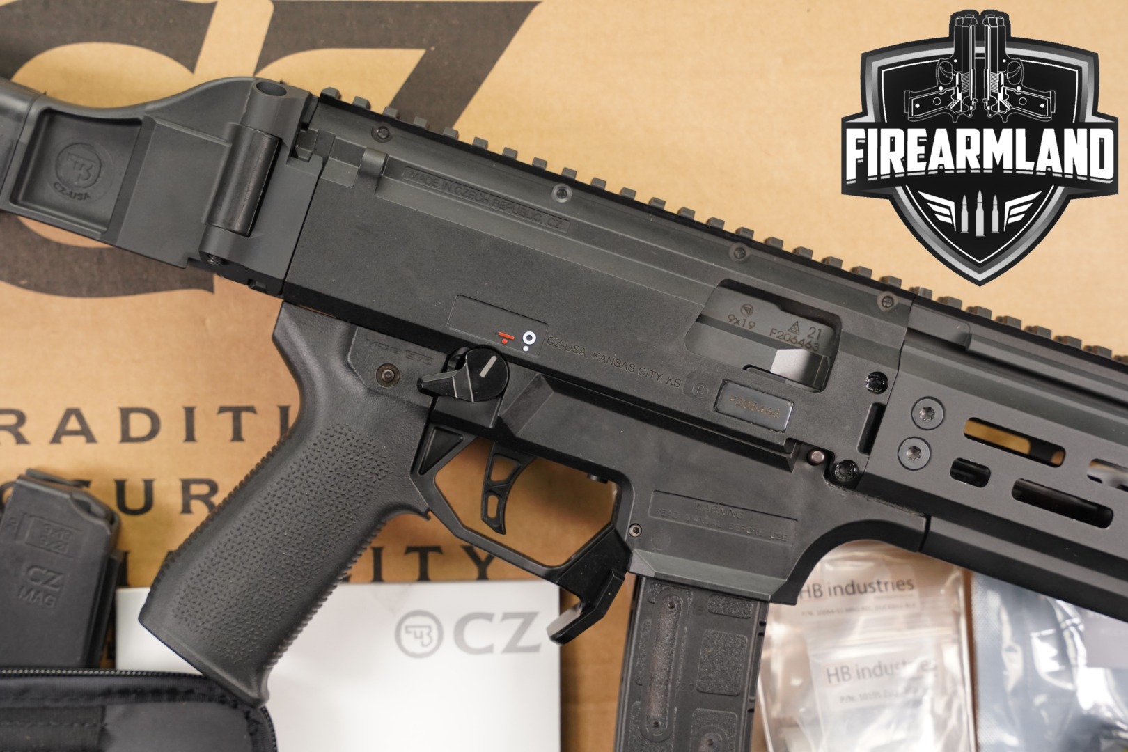 CZ Scorpion EVO 3 S2 Micro, Folding Brace 9mm Luger Black in Very Good Condition Thumbnail