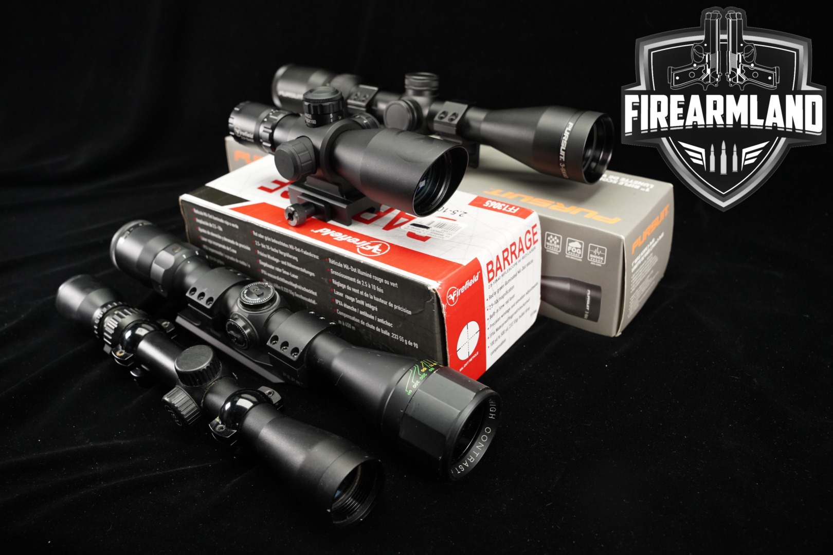 FOUR SCOPE LOT 4 Pack Firefield Pursuit Bushnell Riflescope Scopes-img-0