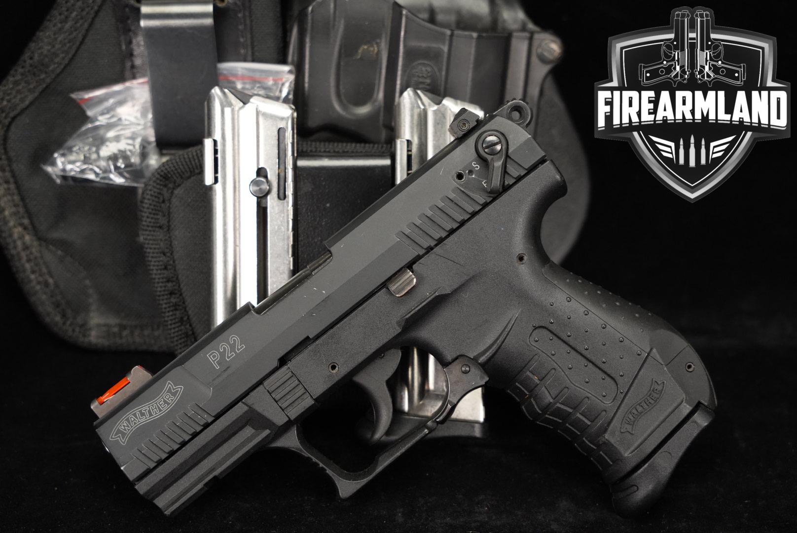 Walther P22 22LR 3.42" P-22 +3 MAGS & HOLSTER-img-0