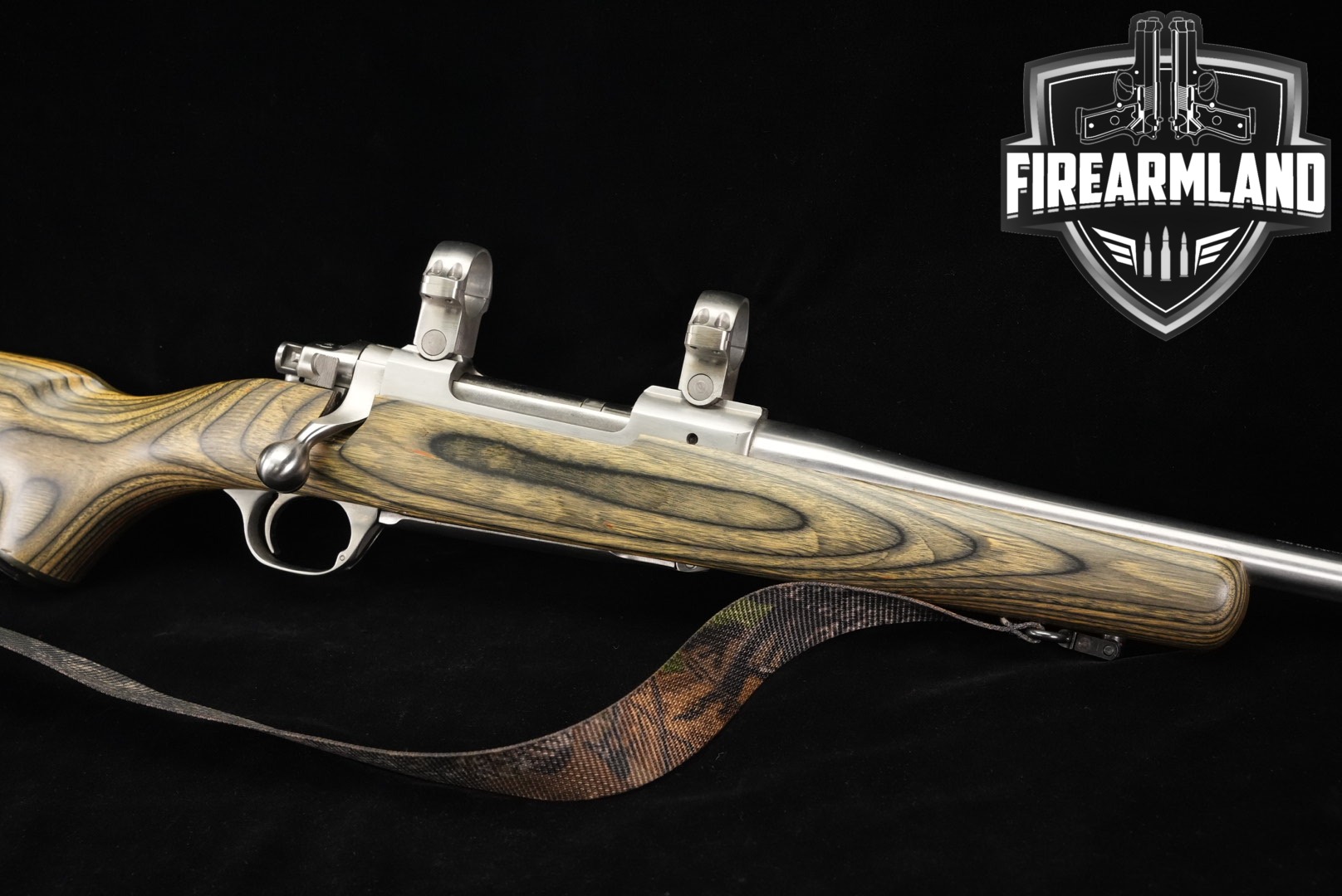 2006 Sturm Ruger M77 Mark II Compact .243 Win. Stainless & Gray/Green Laminate in Very Good Condition Thumbnail