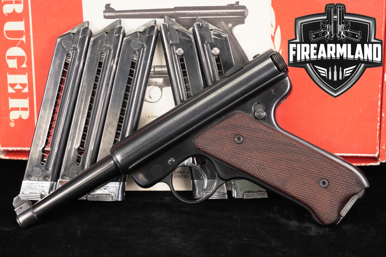 Ruger Standard Model Mark I 22LR 4.75" Blued MK 1 +6 MAGS & ORIG BOX-img-0