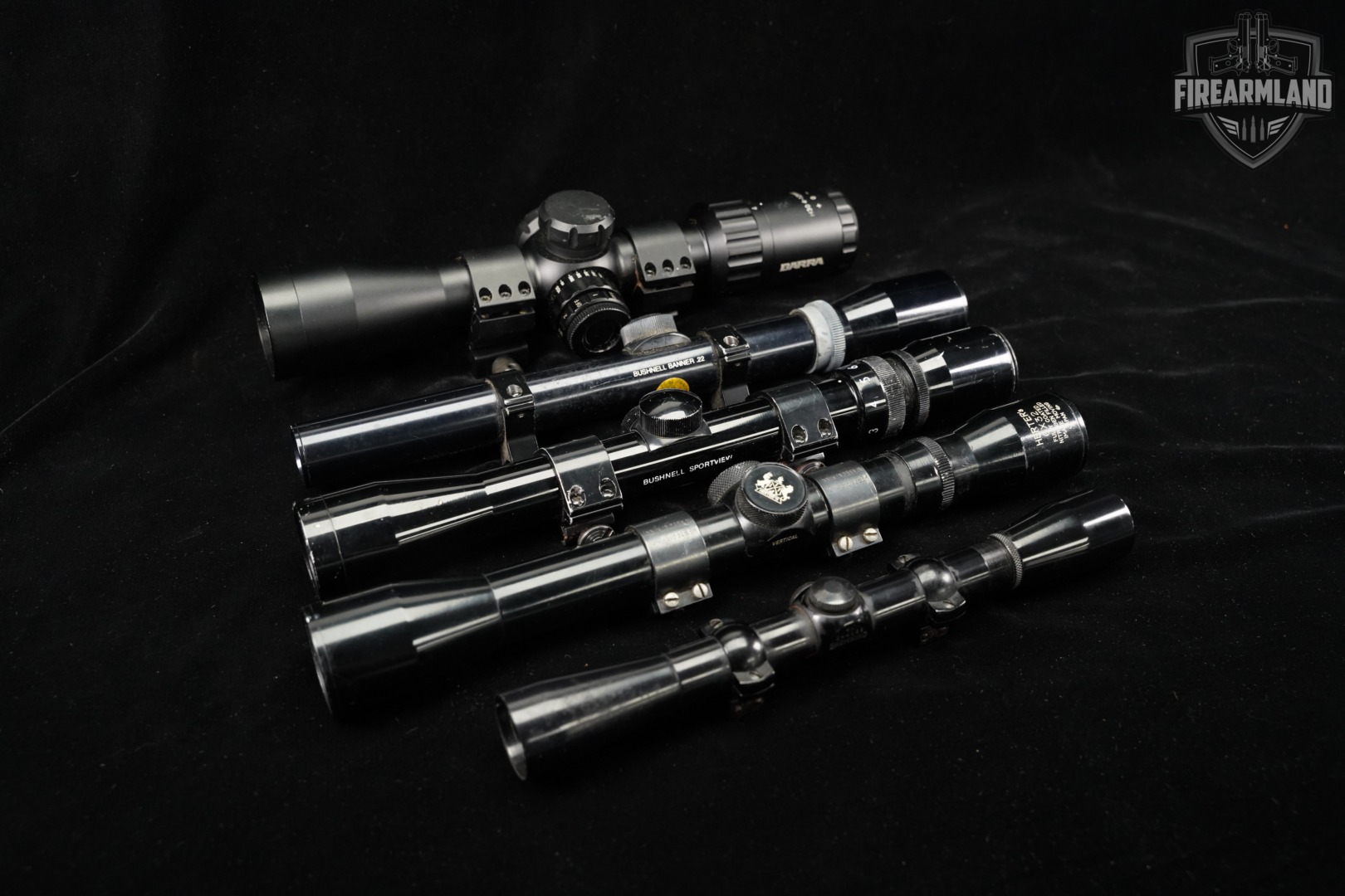 FIVE SCOPE LOT 5 Pack Herter's Bushnell Barra Browning Riflescope Scopes-img-2