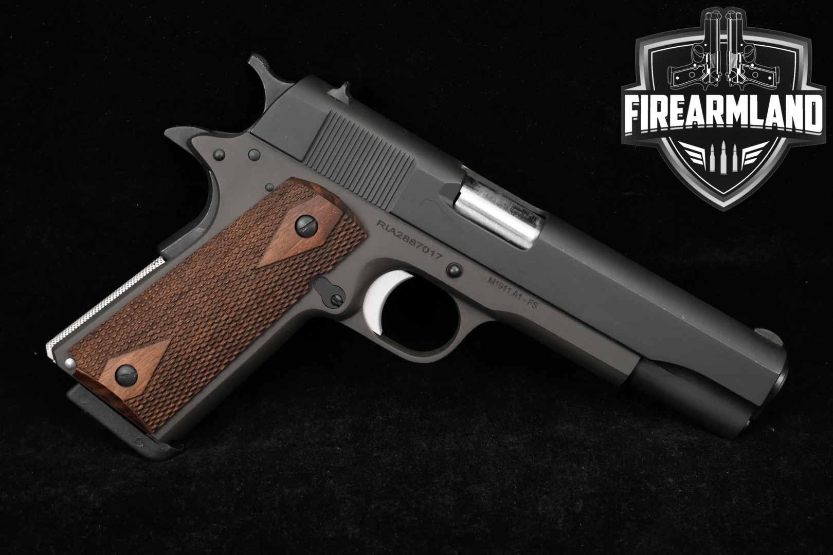 Rock Island Armory (RIA) M1911 A1 - FS GI Standard 9mm Luger Parkerized in Good Condition Thumbnail