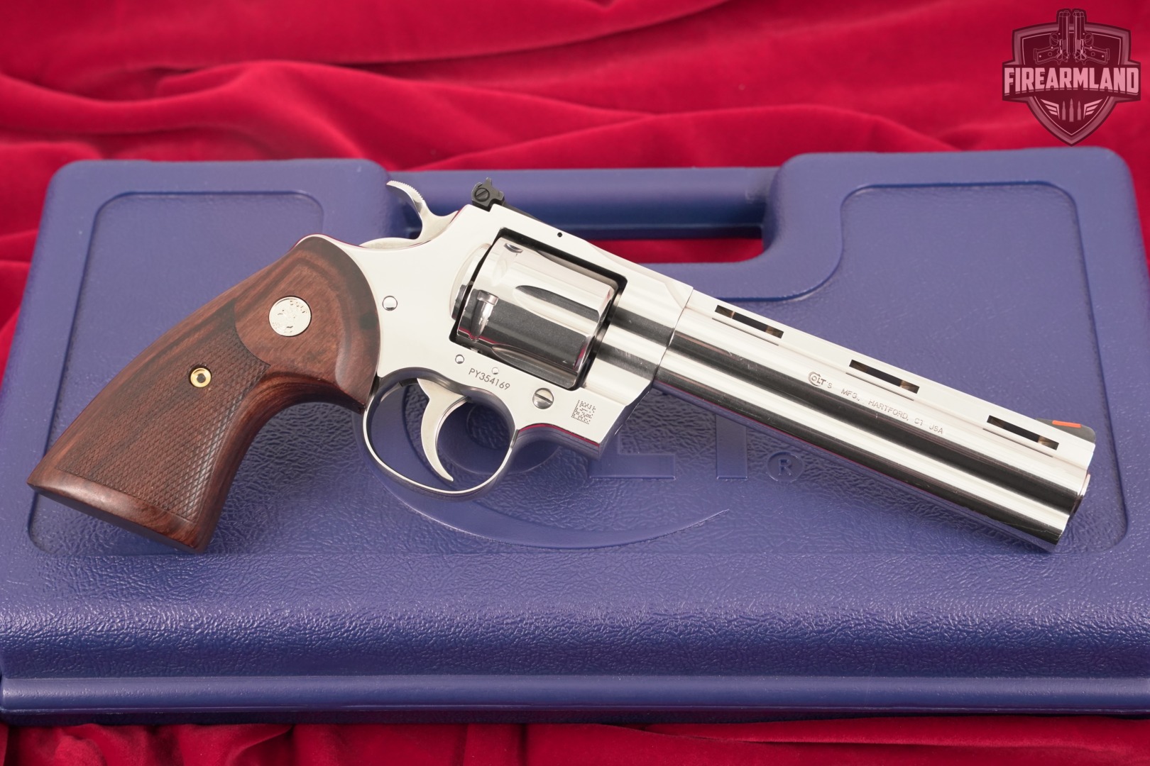 DESIRED Colt Python 357 Magnum 6" Polished Stainless Snake-Gun +ORIG CASE-img-2
