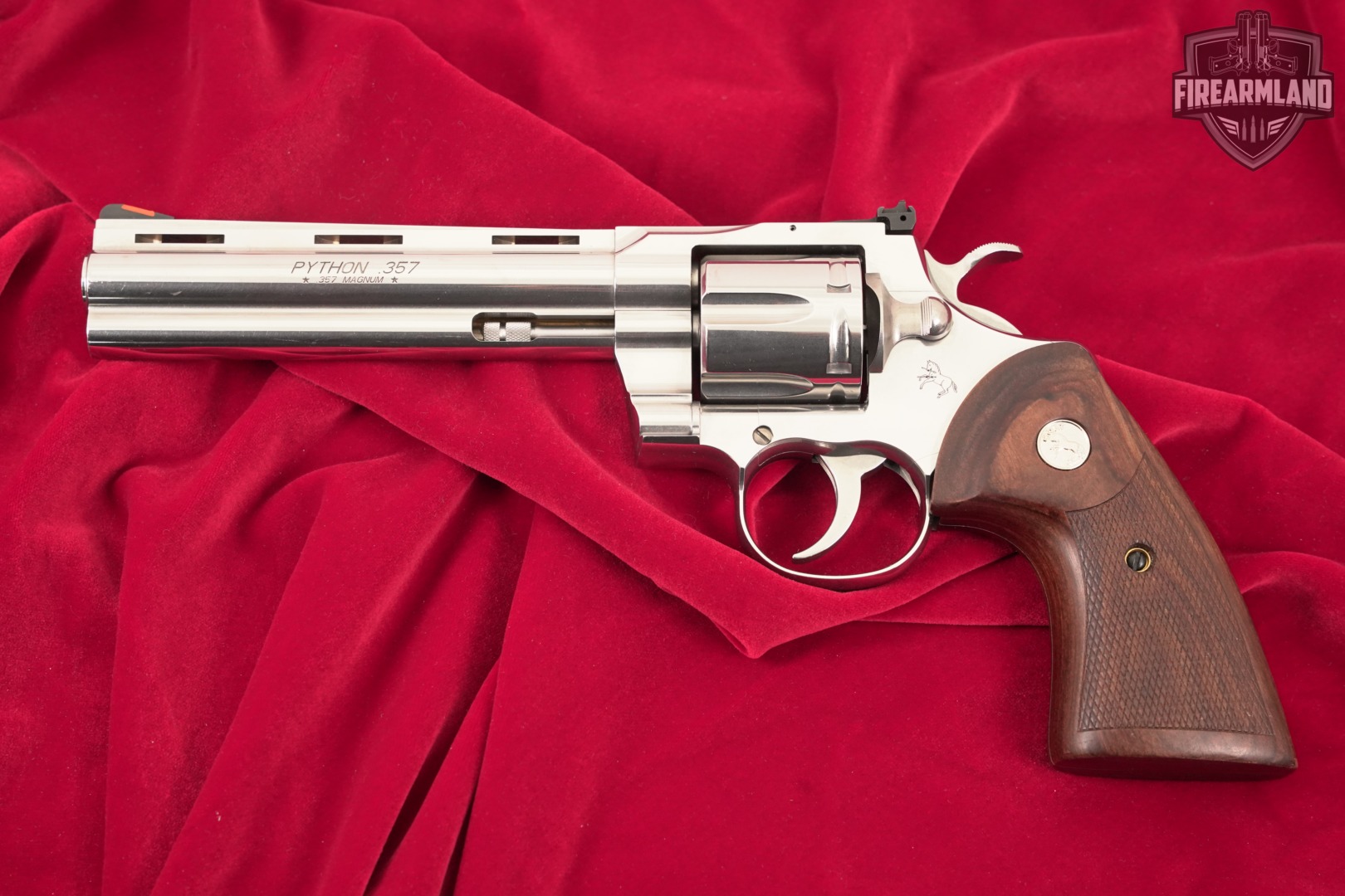 DESIRED Colt Python 357 Magnum 6" Polished Stainless Snake-Gun +ORIG CASE-img-4