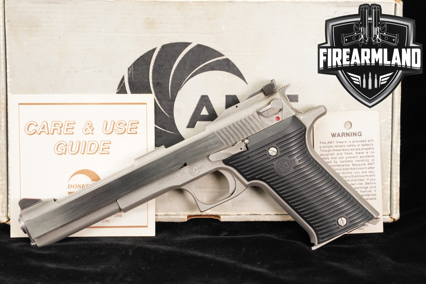 1993 AMT AutoMag II .22 WMR Stainless in Very Good Condition Thumbnail