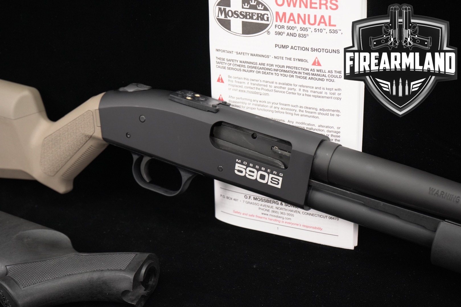 Mossberg 590S 12 Gauge Black & FDE in Very Good Condition Thumbnail