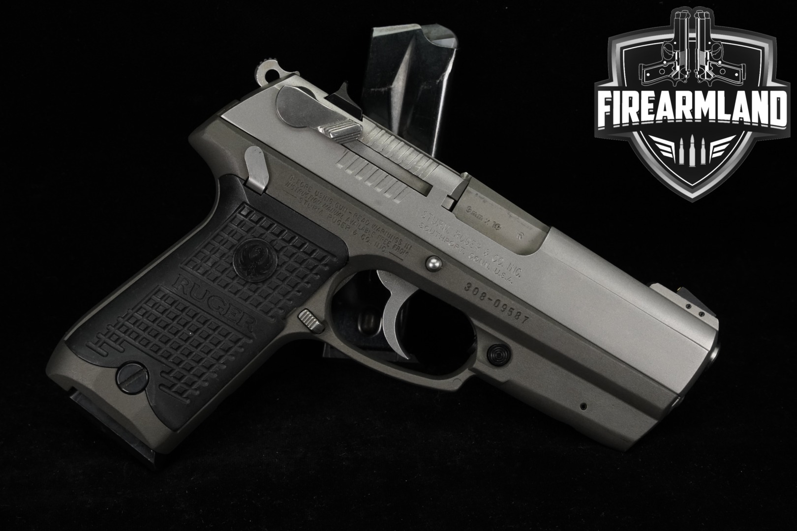 1994 Sturm Ruger P94DC L (Integral Laser) 9mm Luger Two-Tone Stainless & Gray in Very Good Condition Thumbnail