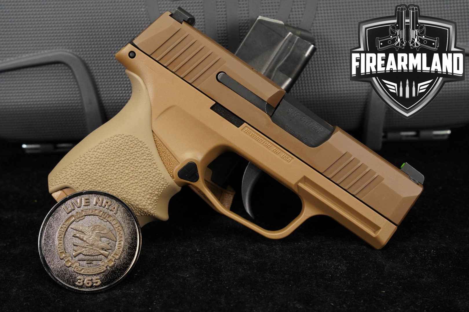Sig Sauer P365 NRA Edition, Lipsey's Exclusive 9mm Luger Coyote Tan in Very Good Condition Thumbnail