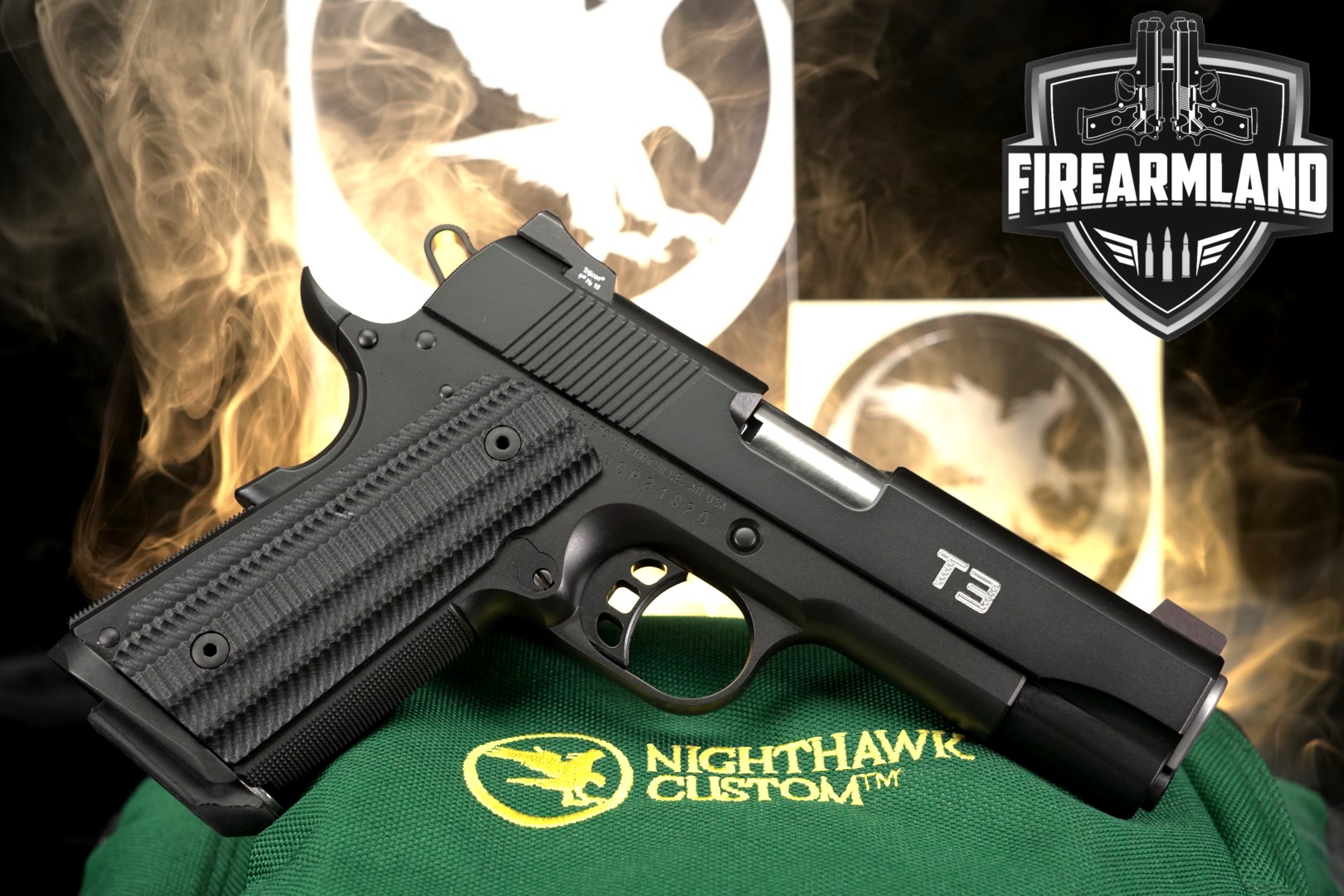 Nighthawk Custom T3 9mm Luger Black in Excellent Condition Thumbnail