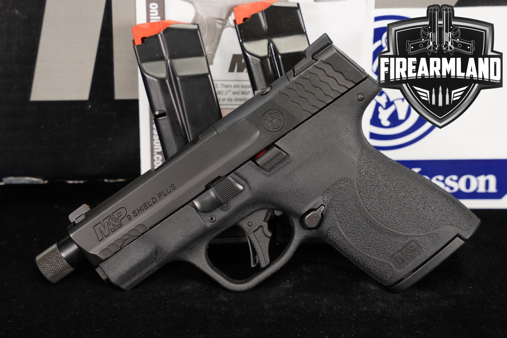 Smith & Wesson (S&W) M&P9 Shield Plus Optics Ready, Threaded Barrel, Night Sights 9mm Luger Black in Excellent Condition Thumbnail