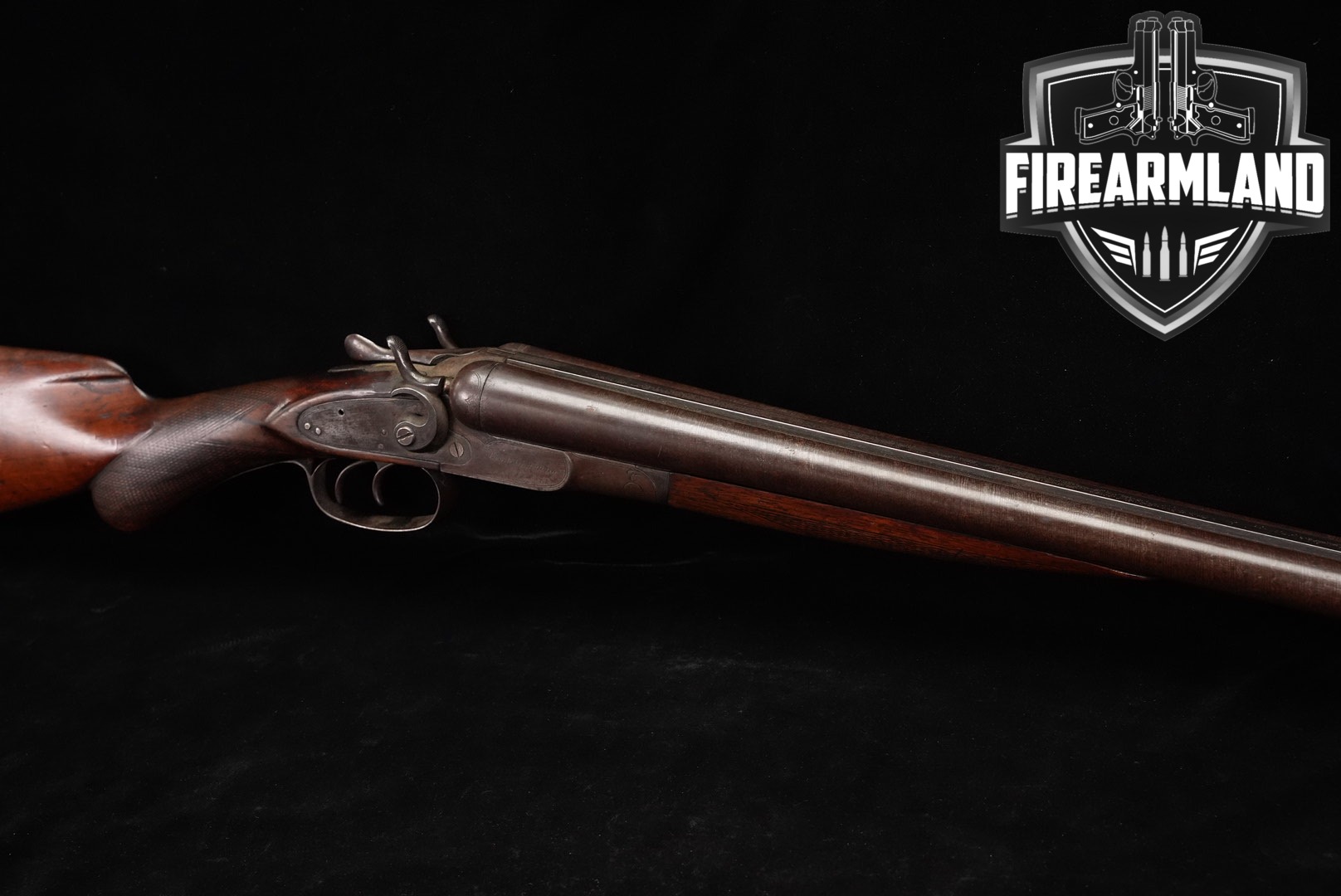 ANTIQUE Gemmill 12-Gauge 26" Damascus & Walnut SxS Hammer Gun-img-0