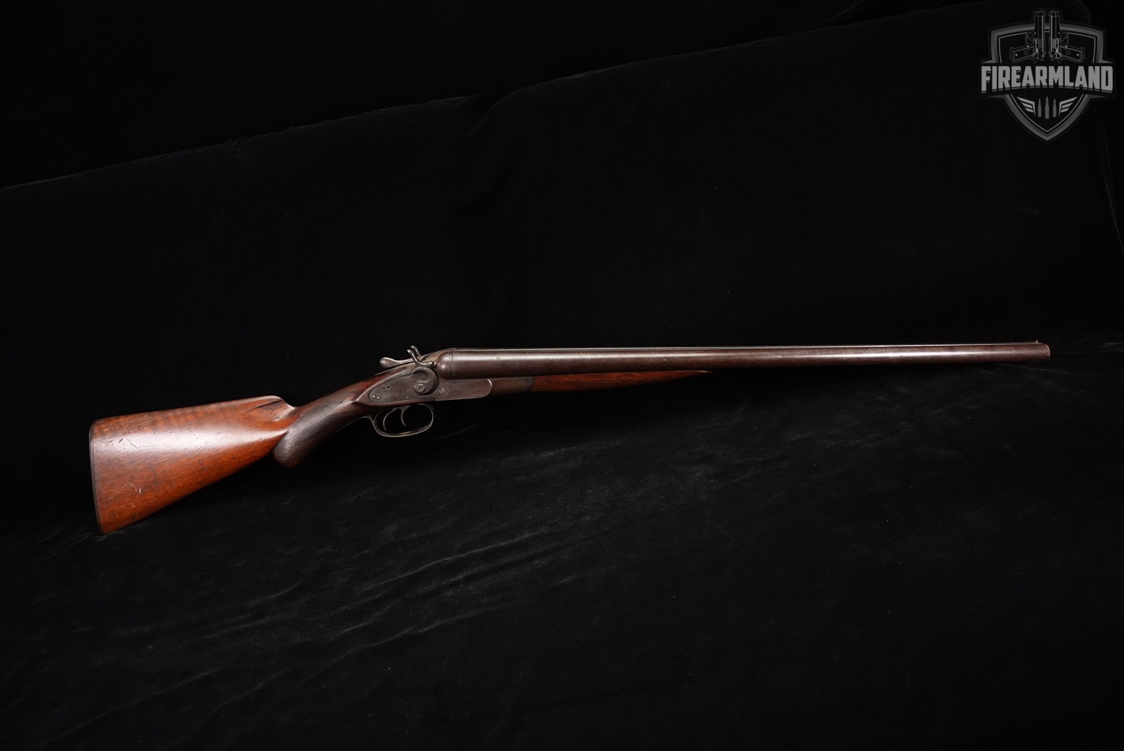 ANTIQUE Gemmill 12-Gauge 26" Damascus & Walnut SxS Hammer Gun-img-2