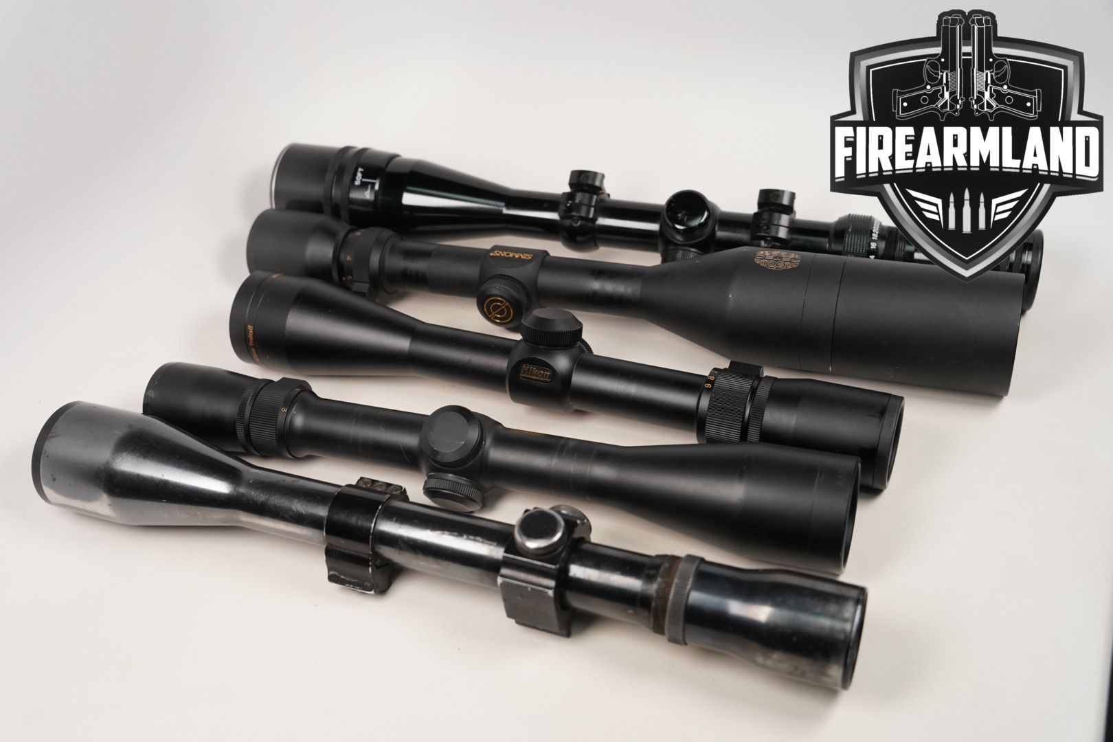Five Scope Lot 5 Pack Tasco Nikon Simmons Weaver Riflescope Scopes-img-0