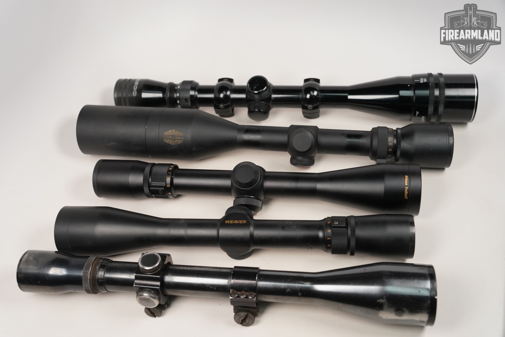 Five Scope Lot 5 Pack Tasco Nikon Simmons Weaver Riflescope Scopes-img-2