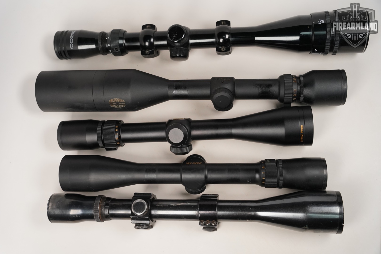Five Scope Lot 5 Pack Tasco Nikon Simmons Weaver Riflescope Scopes-img-3