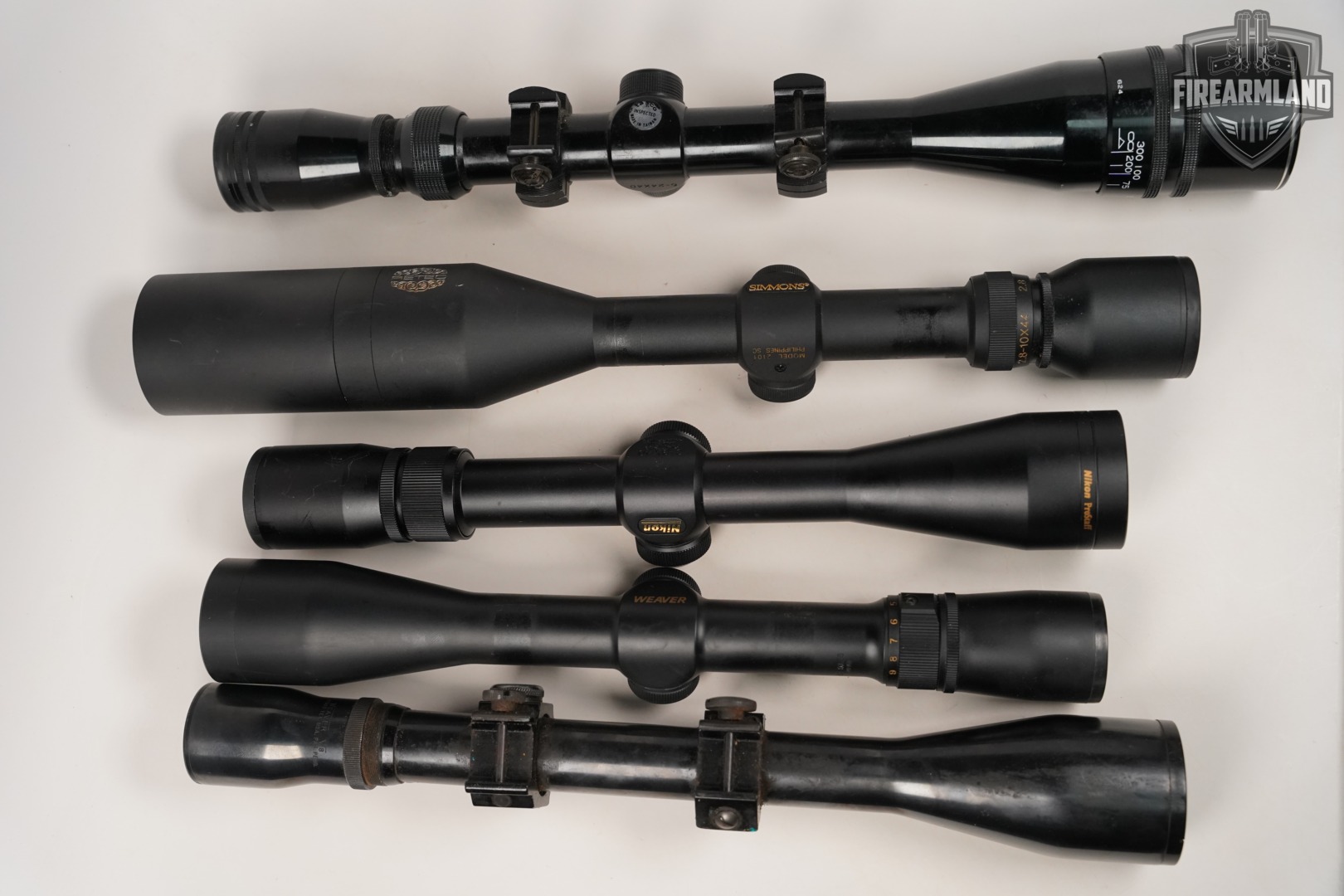 Five Scope Lot 5 Pack Tasco Nikon Simmons Weaver Riflescope Scopes-img-4