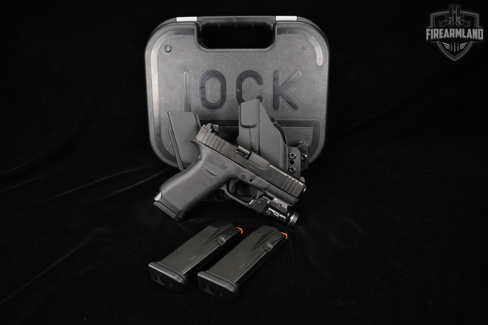 Glock 43X MOS G43X 9mm 3.41" +3 MAGS, ORIG CASE, HOLSTER, STREAMLIGHT-img-2