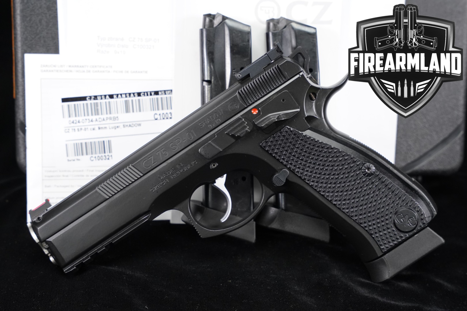 CZ Custom CZ 75 SP-01 Shadow Accu Shadow 9mm Luger Black in Excellent Condition Thumbnail