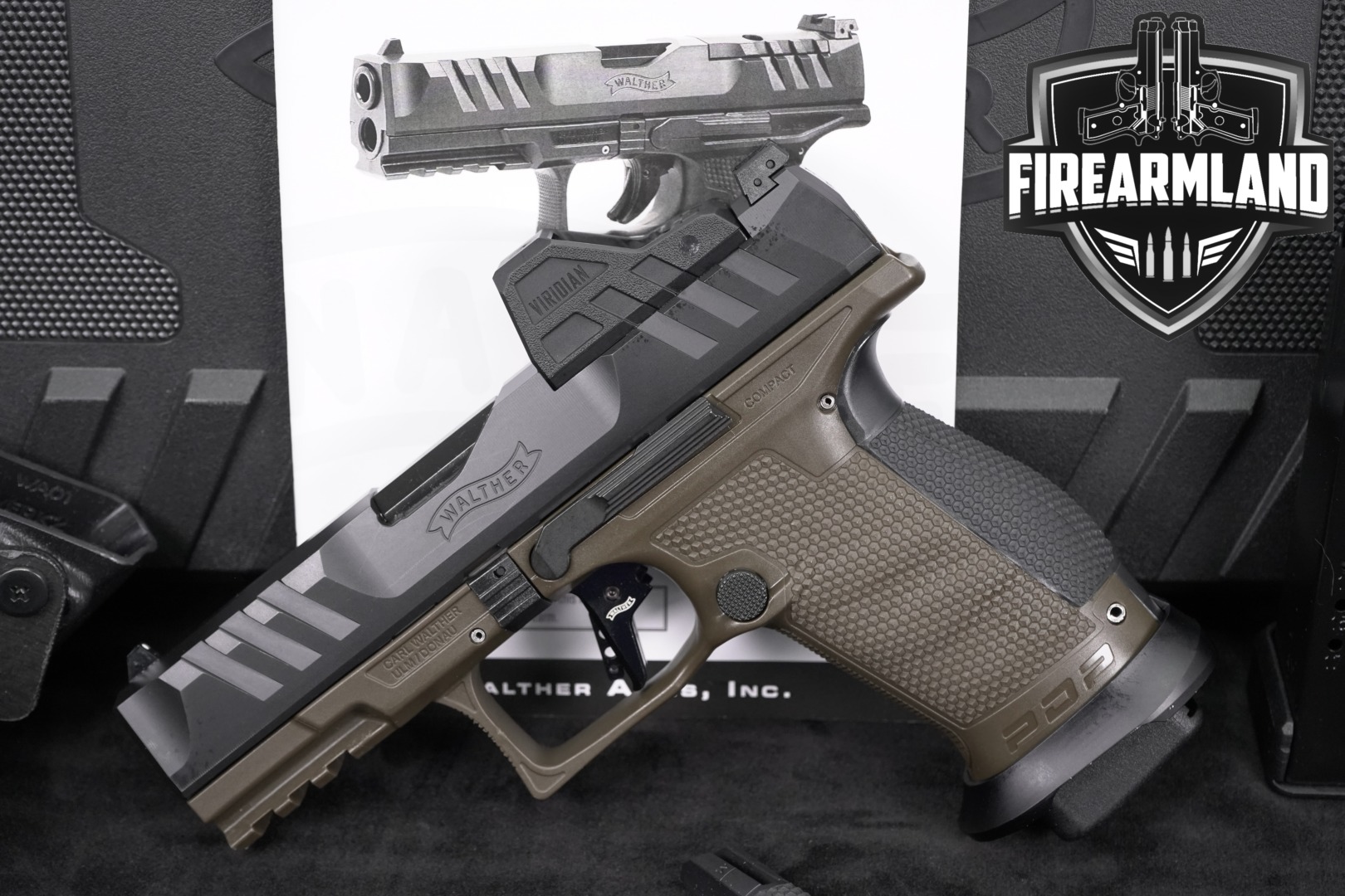 Walther PDP Pro Compact 9mm Luger Two-Tone Gray & Earth-Tone in Excellent Condition Thumbnail